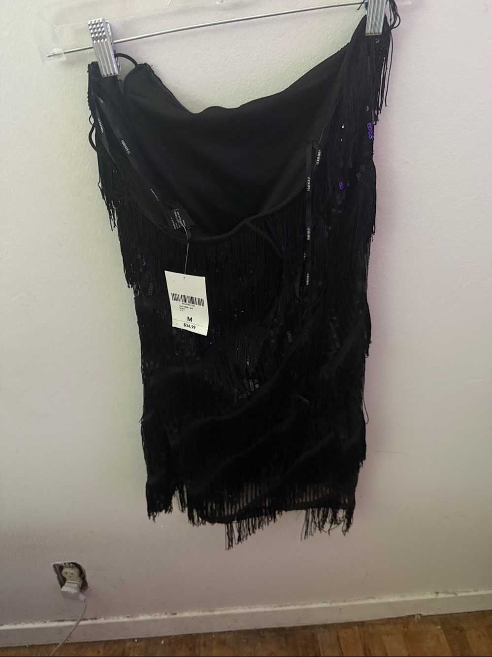 Forever 21 Black Fringe Sequin Bodycon Dress - Picture 3 of 3